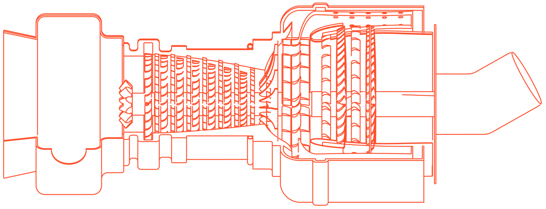 technical drawing of a turbine